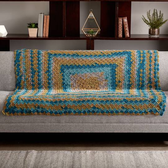 Carona Big Cakesa Stacking Blocks Crochet Blanket In Pistachio Macaron